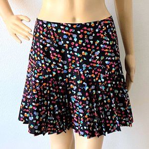 Pleated Mini Skirt | Polka Dot Skirt | Colorful Skirt | Low Waist Skirt | Size 4